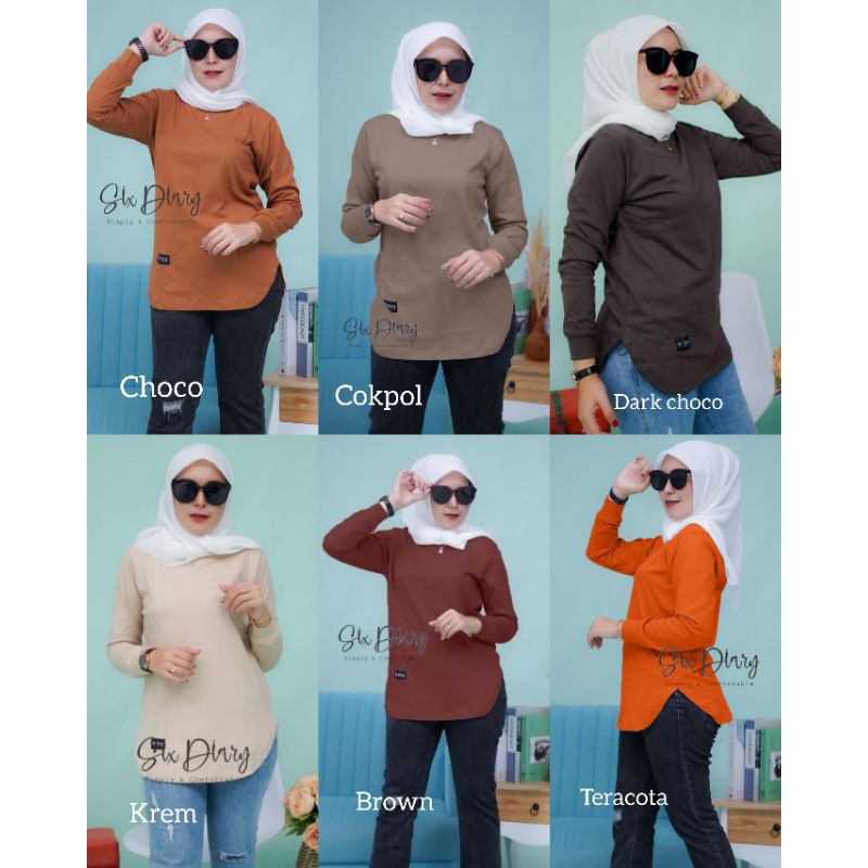 Atasan Kaos wanita ovak viral Six Diary Original/Baju wanita bawah oval six diary
