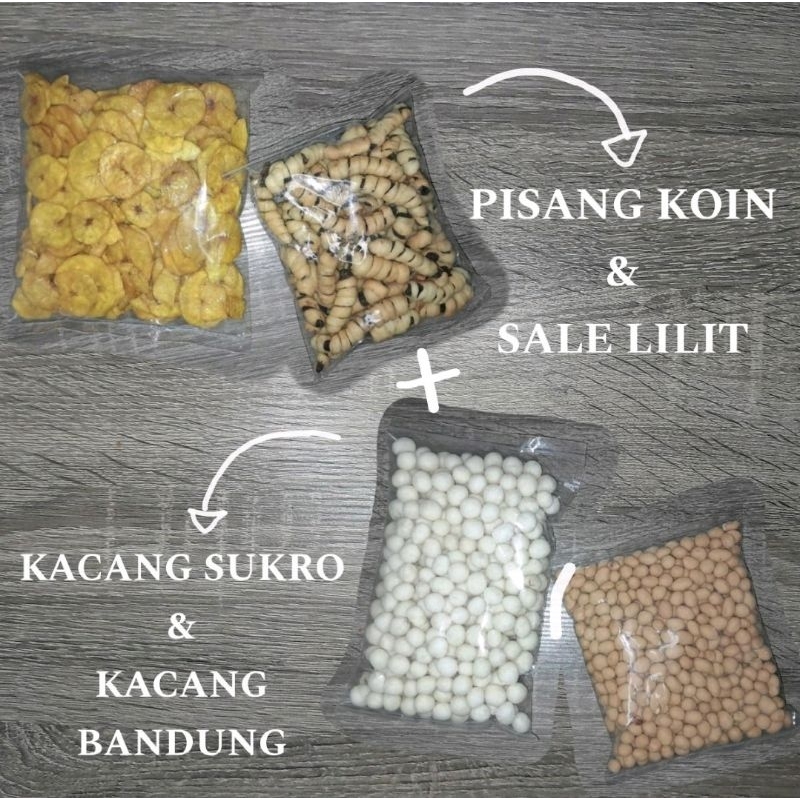 

PAKET HEMAT 3 : PISANG KOIN&SALE LILIT + KACANG SUKRO&KACANG BANDUNG