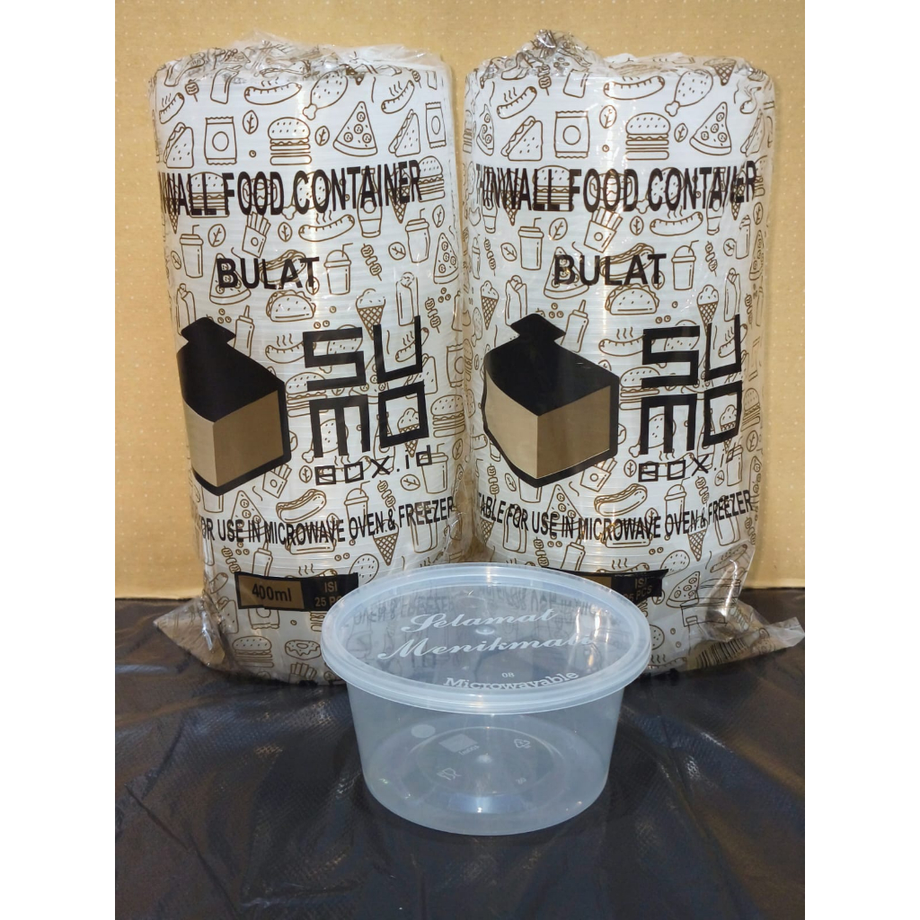 Thinwall BULAT 400ml + tutup cup puding pudding / mangkok plastik 400 ml