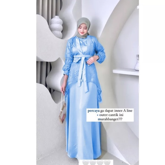 fuji dress / dress set outer / outer set dress fuji / outerbrokat / dress outer brokat