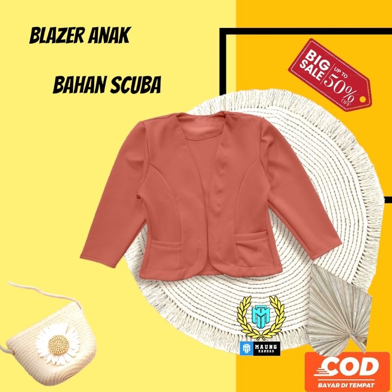 Blazer Scuba Anak 2-6 Tahun Outfit Anak Perempuan