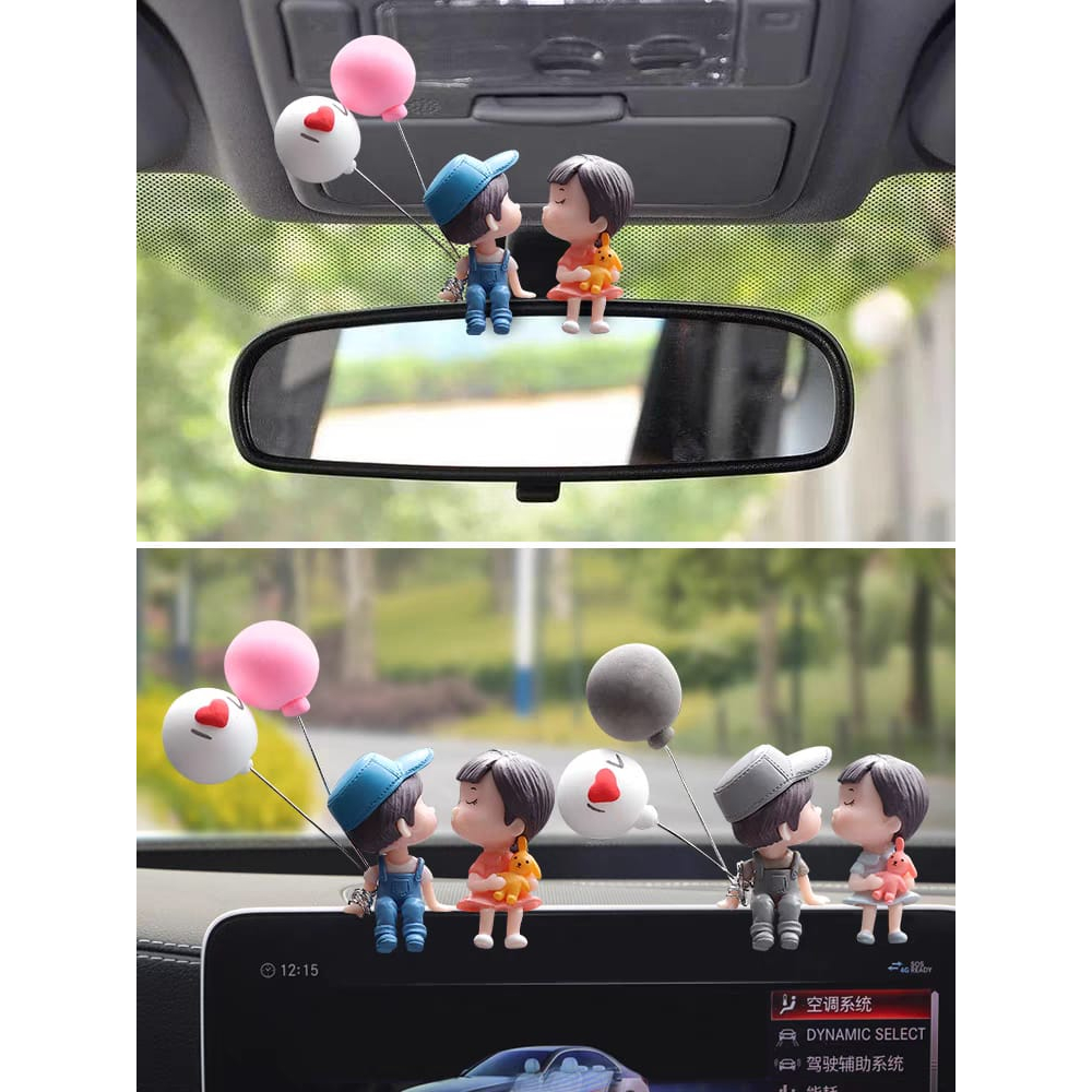Pajangan Miniatur Dashboard Mobil Boneka Couple Lucu