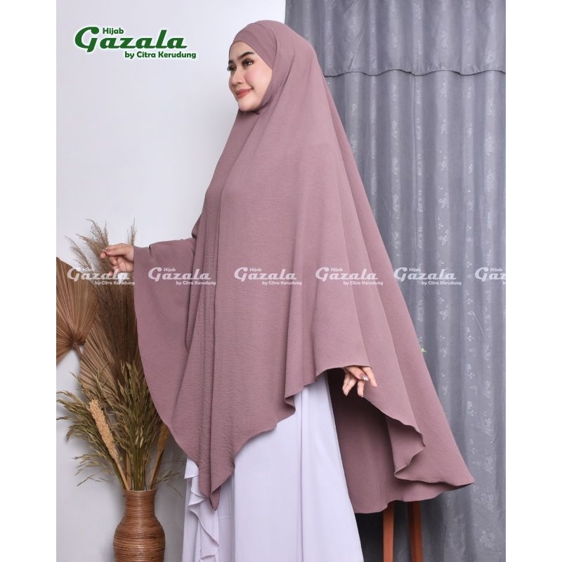 French Khimar Crinkle JUMBO Bandana model V Shape Runcing Lancip Segitiga bahan Crinkle Airflow Prem