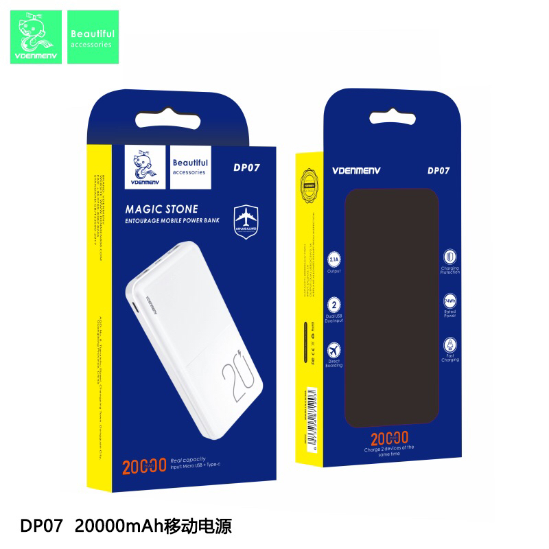 VDENMENV powerbank 20000 mah 2.1A fast charging micro type-c