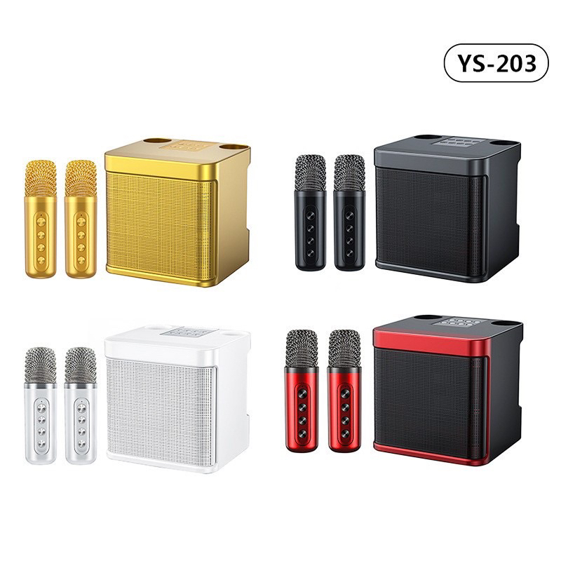 YS 203 VoiceOver Change Speaker bluetooth karaoke+2mic