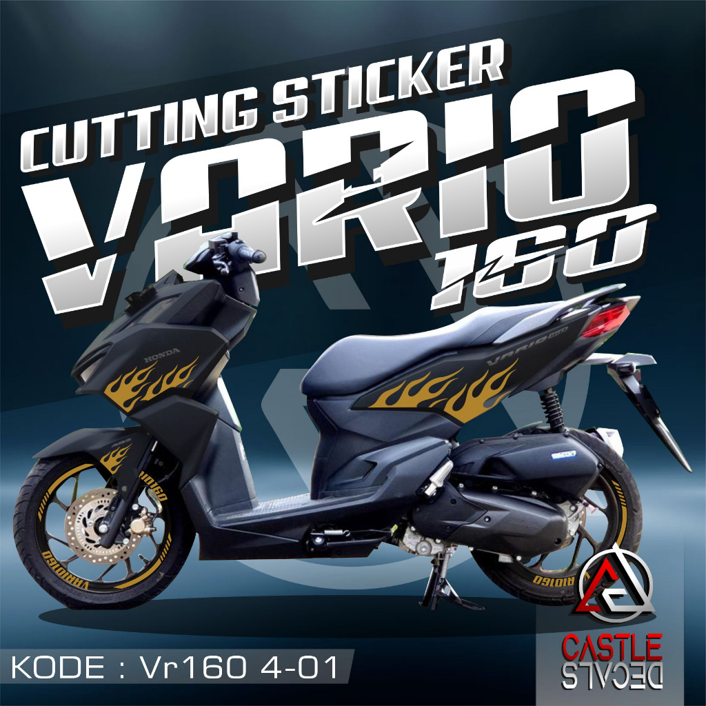 Striping Cutting Sticker BODY DAN VELG Honda VARIO 160 - Stiker VARIO 160 variasi Cutting Simple Cus