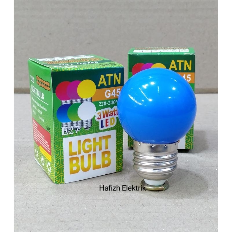 Bohlam / Lampu LED 3 Watt Warna Biru | Lampu Dekorasi | Lampu tidur
