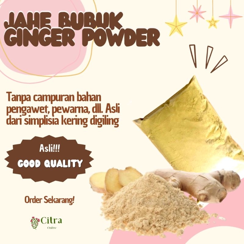

JAHE BUBUK MURNI TANPA CAMPURAN 500 GR DRY GINGER