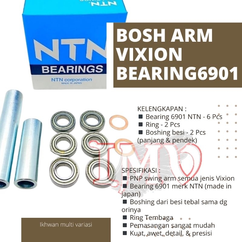 Bosh Arm Vixion New Old Nva Nvl Model Bearing 6901 NTN