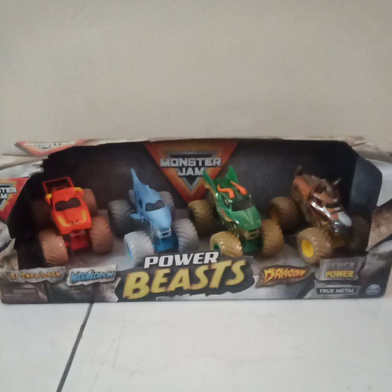 power beasts monster jam el toro loco/megalodon/dragon/horse power