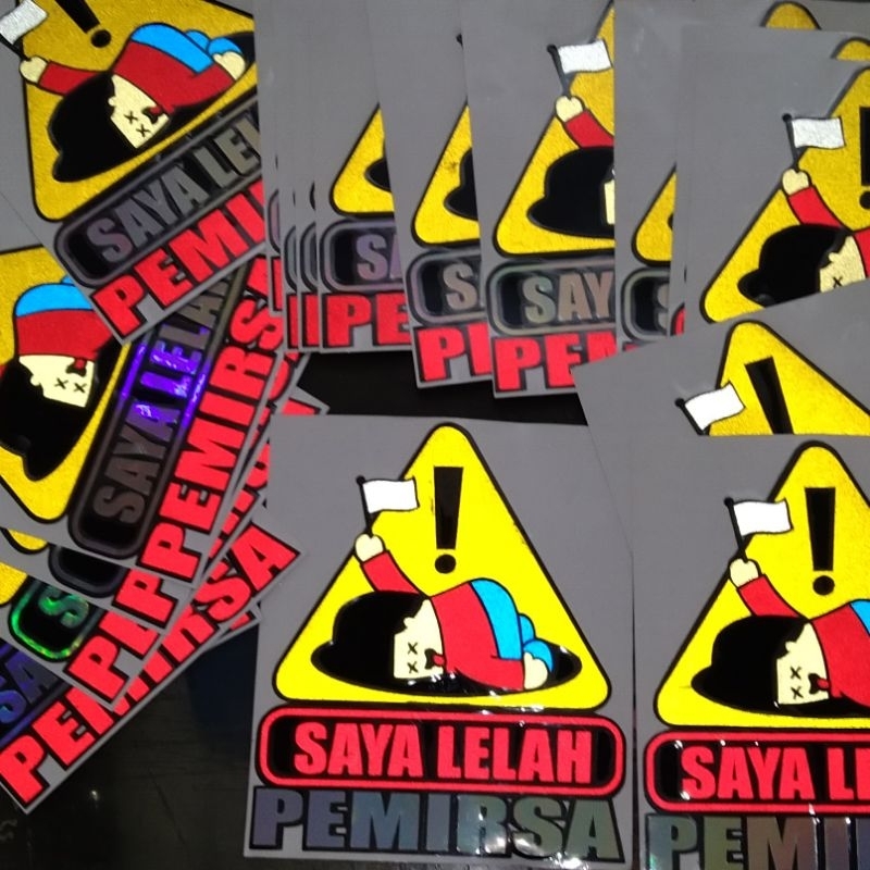sticker cuting saya lelah pemirsa /bahan cuting nyala timbul ORI 3m/bahan berkualitas 3m