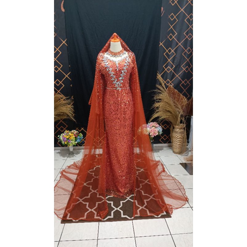 kebaya teracotta