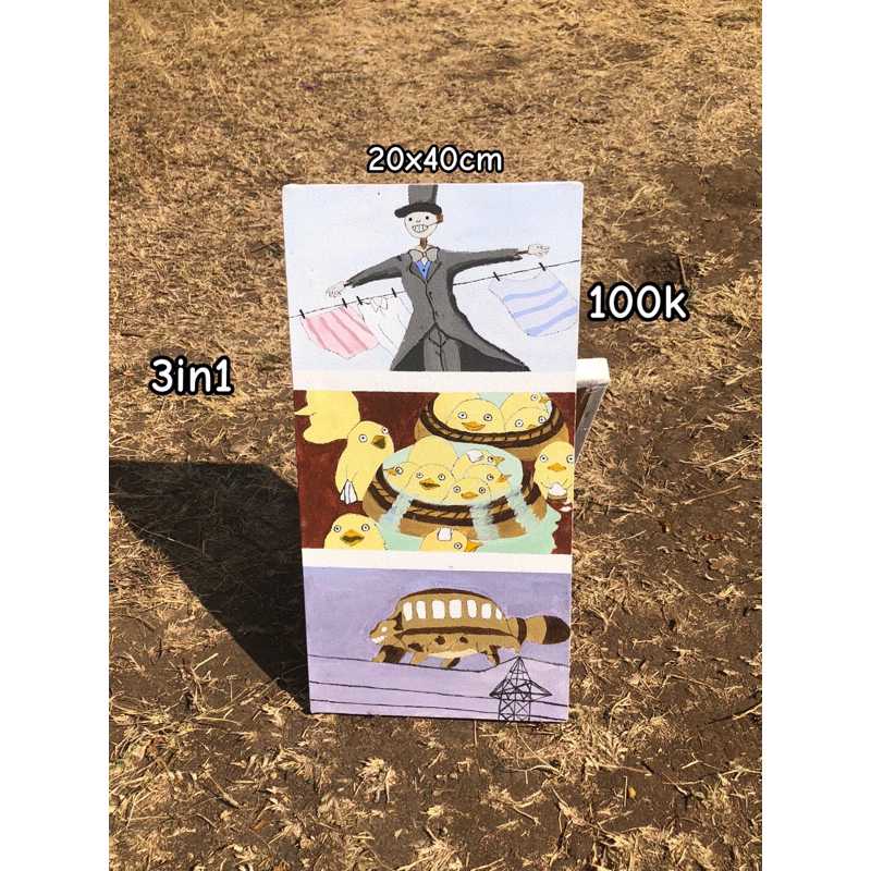 

lukisan Ghibli (3in1) acrylic on canvas