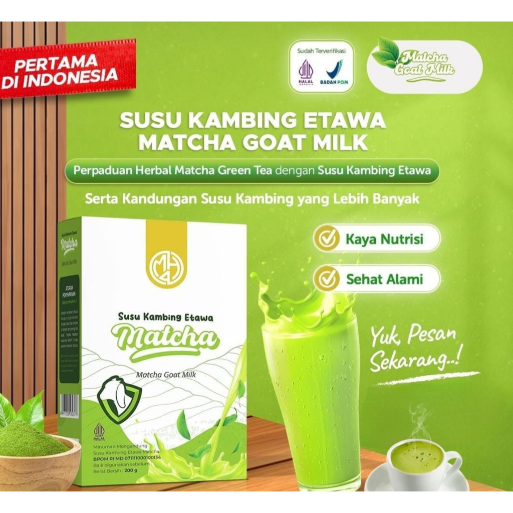 

Susu Kambing Etawa Rasa MATCHA Goat Milk Imun Booster 200 gr