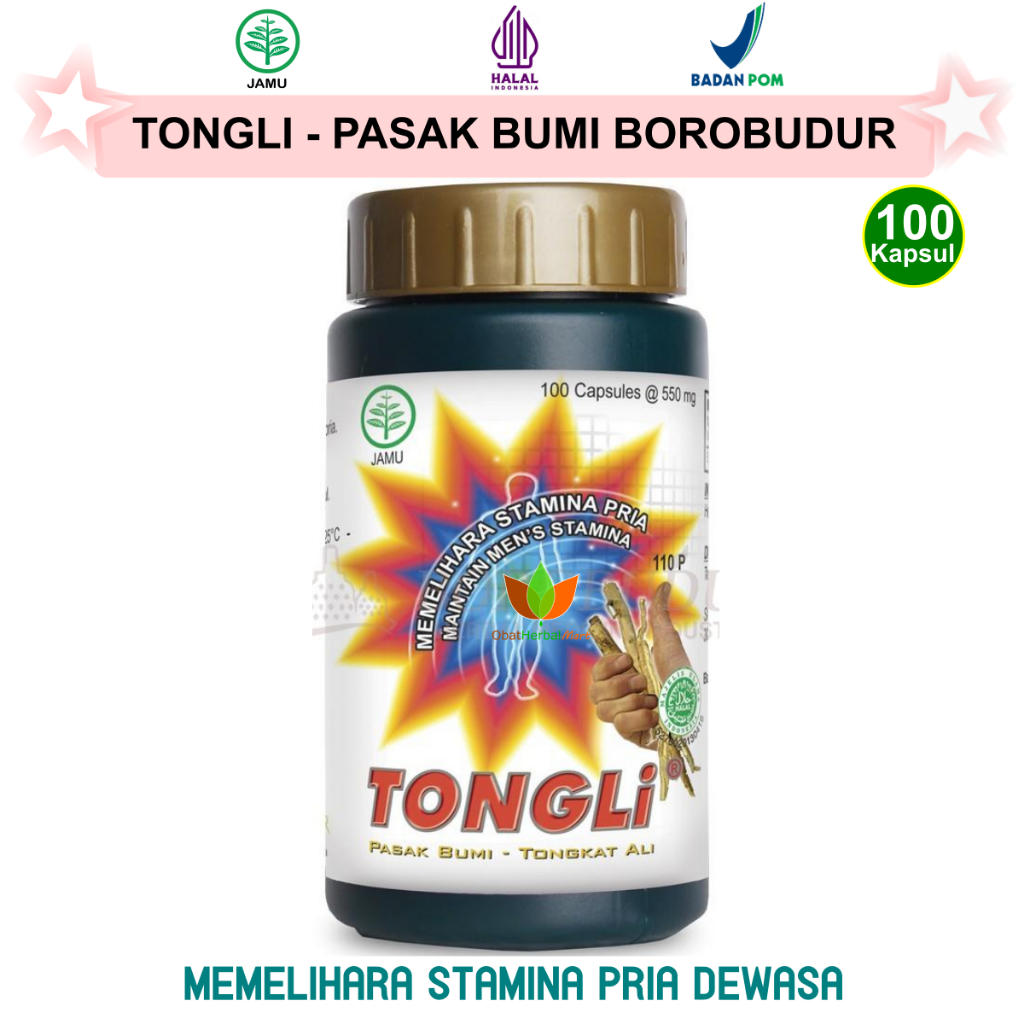100 KAPSUL TONGLI BOROBUDUR SUPLEMEN JAMU HERBAL TONGKAT ALI PASAK BUMI OBAT STAMINA PRIA DEWASA
