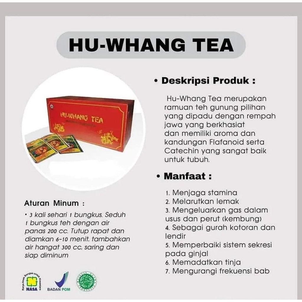 

TEH KESEHATAN HU WHANG TEA NASA ORIGINAL