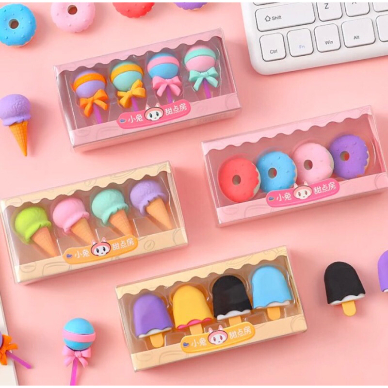 

Set Penghapus 4in1 Motif Donat Lolipop Ice Cream