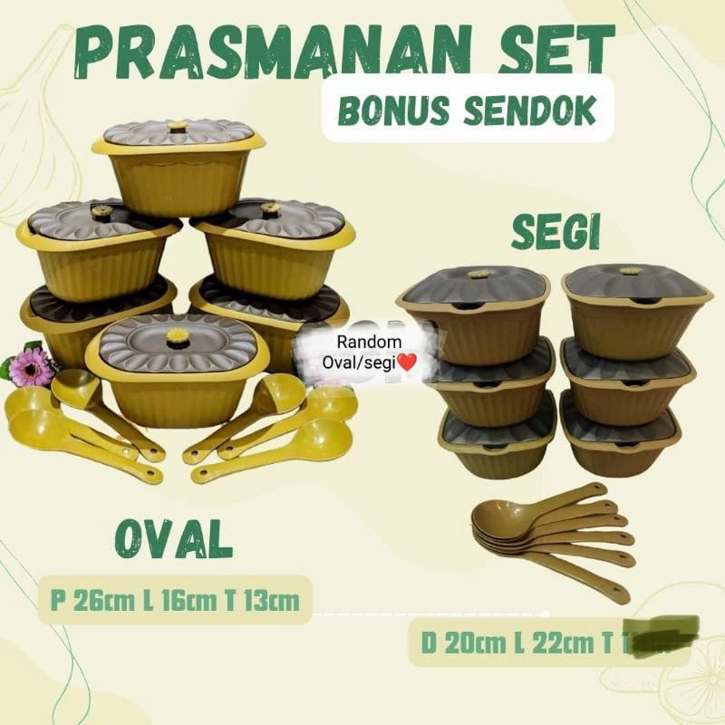 COD 1 KG 12 SET BASI OVAL DAN ATAU SEGI PERSEGI EMPAT OSCAR SET PRASMANAN VIRAL PLASTIK MURAH GROSIR