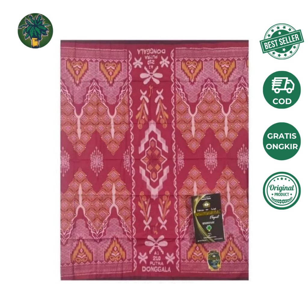 Sarung Putra Donggala Songket Motif Tarim Rayon 100% Original Donggala