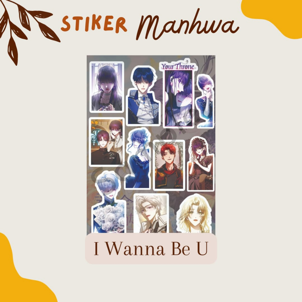 Sticker Manhwa A6 Waterproof I Wanna be U/ Your Throne/ Medeia Beliard Iaros helio Psyche Anime Manh