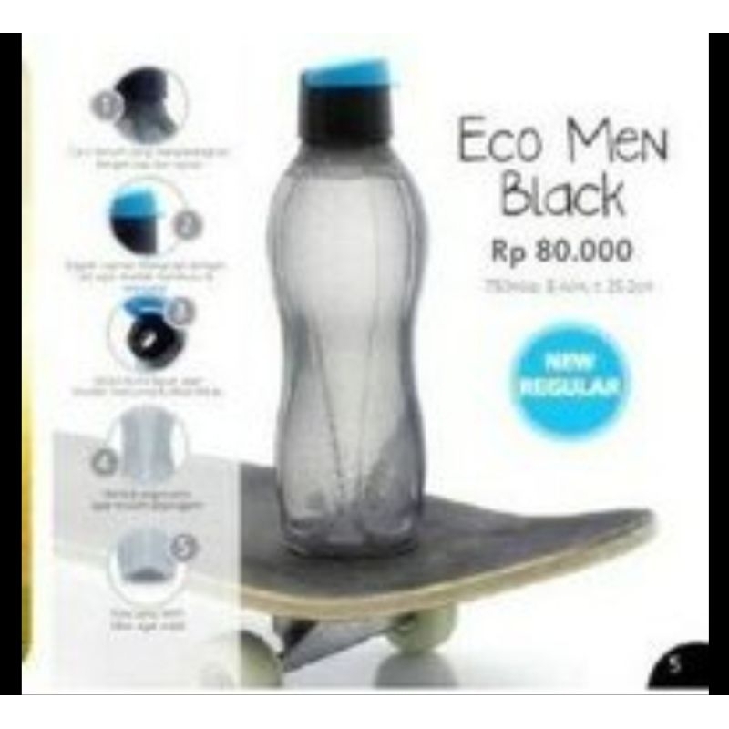 botol minum tupperware eco man black