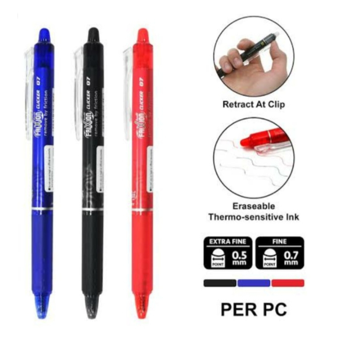 

Pilot Pulpen Frixion Clicker Dapat Dihapus / Erasable Frixion 0.5 / 0.7 Pulpen Pen Cetek Pilot