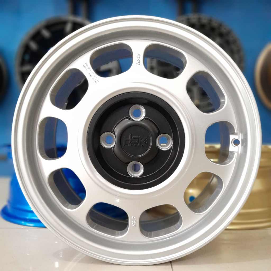 Velg mobil starlet, mirage, altis r15 kaleng pelek murah hsr klg ring 15 pcd 4x100 4x114,3 et42 silv