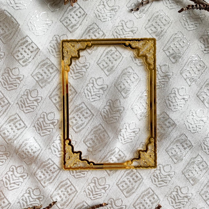 Frame Pigura Akrilik Emas Dekorasi DIY Mahar Seserahan Scrapbook