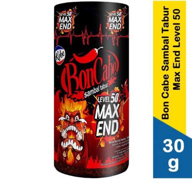 BON CABE  LEVEL 50  MAX END  SAMBAL TABUR BOTOL 30 gram  KOBE BonCabe