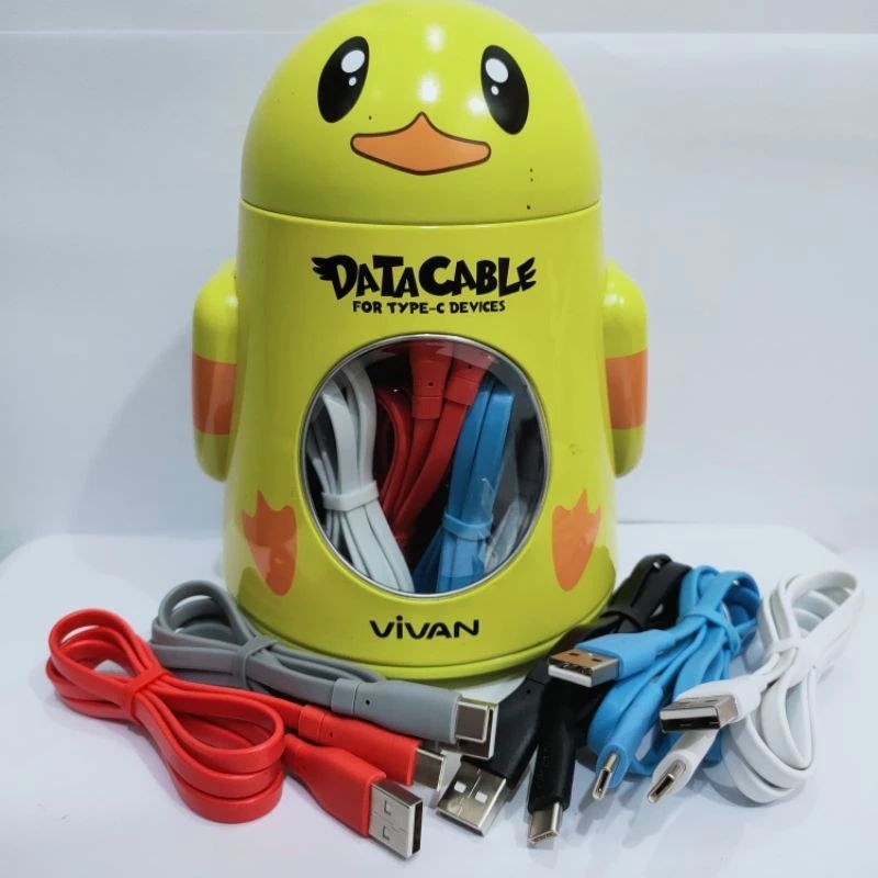KABEL DATA TYPE C VIVAN CBC100S COLORFULL 2.4A KABEL DATA VIVAN TYPE C