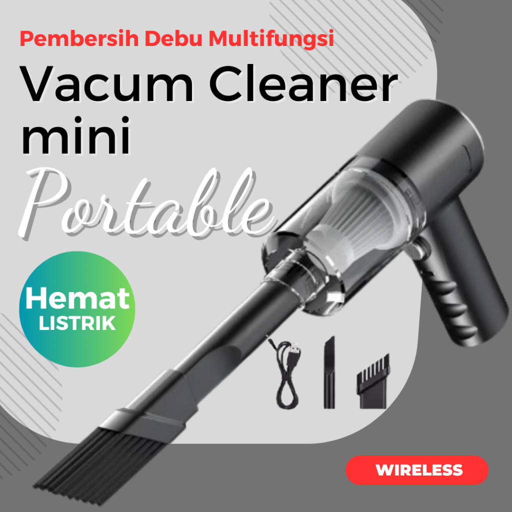 Vacum Cleaner Mesin Mini Penyedot Debu Portabel Alat Penghisab Debu Mobil Karpet Tanpa Kabel