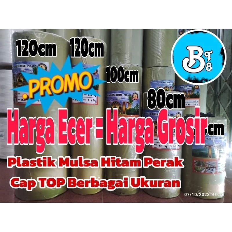 Plastik Mulsa Plastik pertanian Hitam Perak  1 roll Berat 5kg 60cm  80cm 100cm 120cm