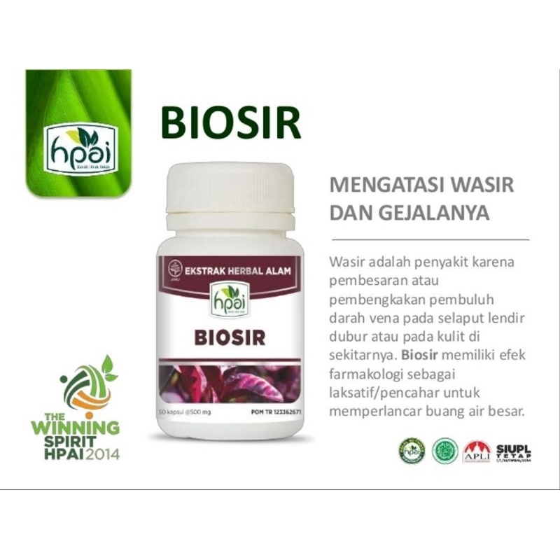 

BIOSIR HNI / herbal wasir /herbal kesehatan /ORI