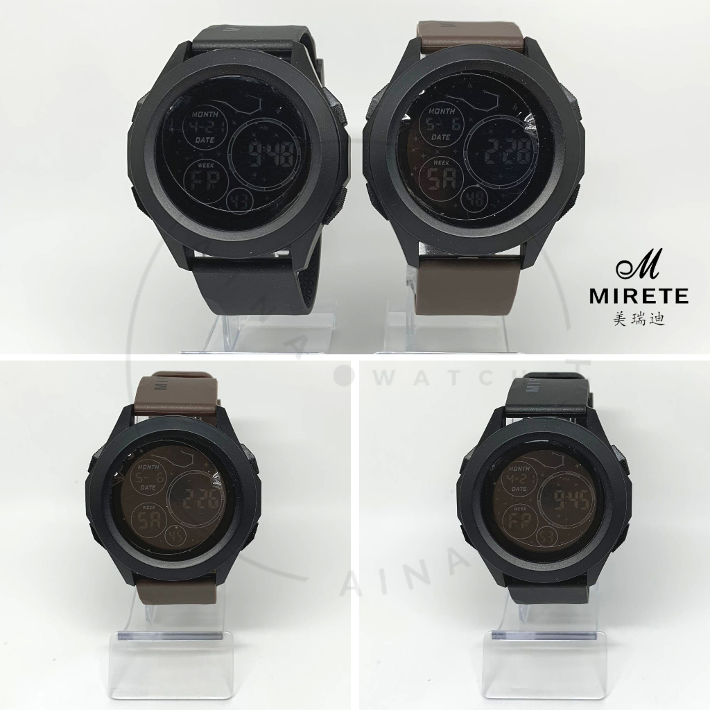 Jam Tangan MIRETE MRT-SP02 Sport Olahraga Cowok Mesin Digital LED Strap Rubber Karet Hitam