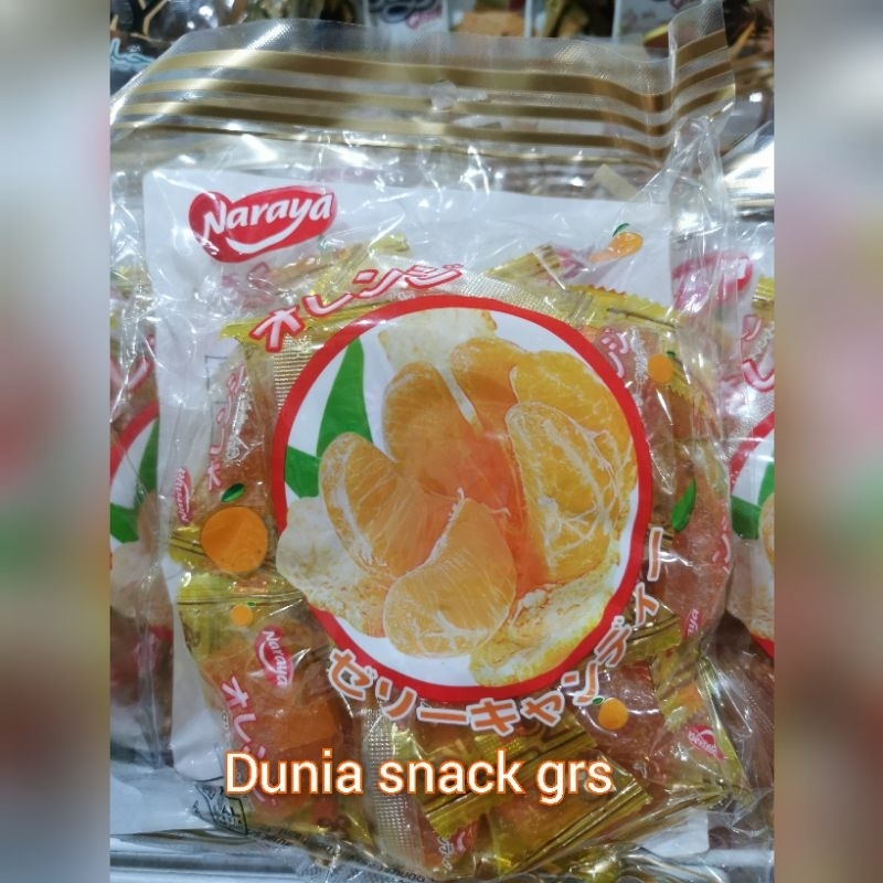 

Naraya orange candy jelly/ permen jelly rasa jeruk mandarin / kurma / nanas / jagung