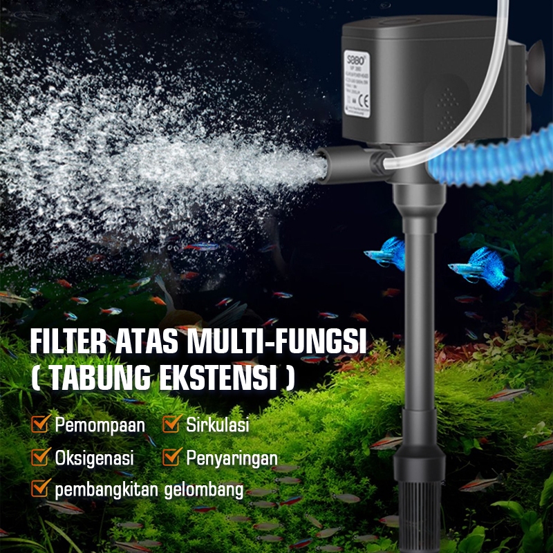 AKUARIUM TOP FILTER AKUARIUM BOX FILTER PEMBERSIH AKUARIUM AQUASCAPE LENGKAP