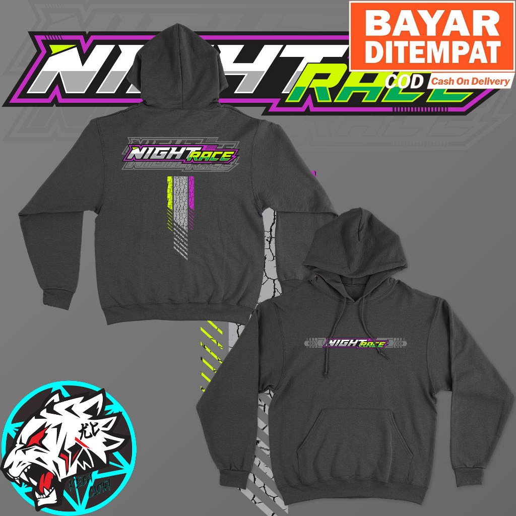 Jaket Hoodie Night Race Racing Drag Big Size Jumbo Hodie Drag Motor Balap