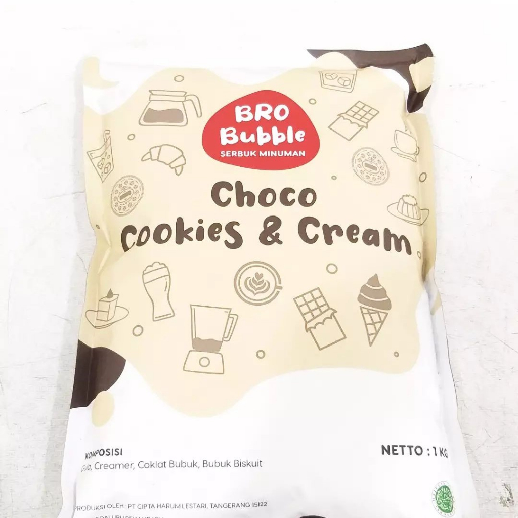 

[oddsolshop] pekanbaru/Bro Bubble Choco Cookies & Cream 1KG Minuman Bubuk Instan Biskuit Cokelat