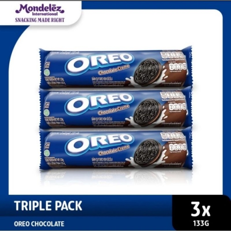 

Oreo Chocolate Creme Biskuit Coklat 119.6g Paket 3Pc