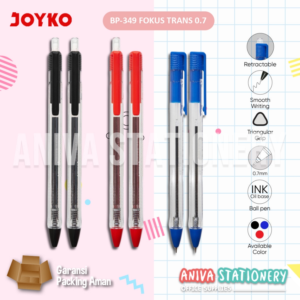 

JOYKO BALL PEN PULPEN PENA BP-349 VOKUS TRANS 0.7 mm