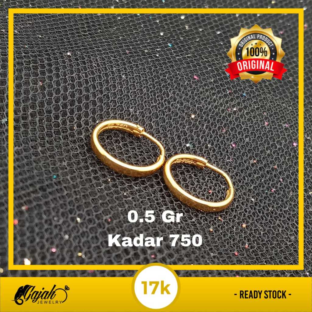 Anting Jipsi Emas 17K - Toko Emas Gajah Online - 0.5 gr - 861