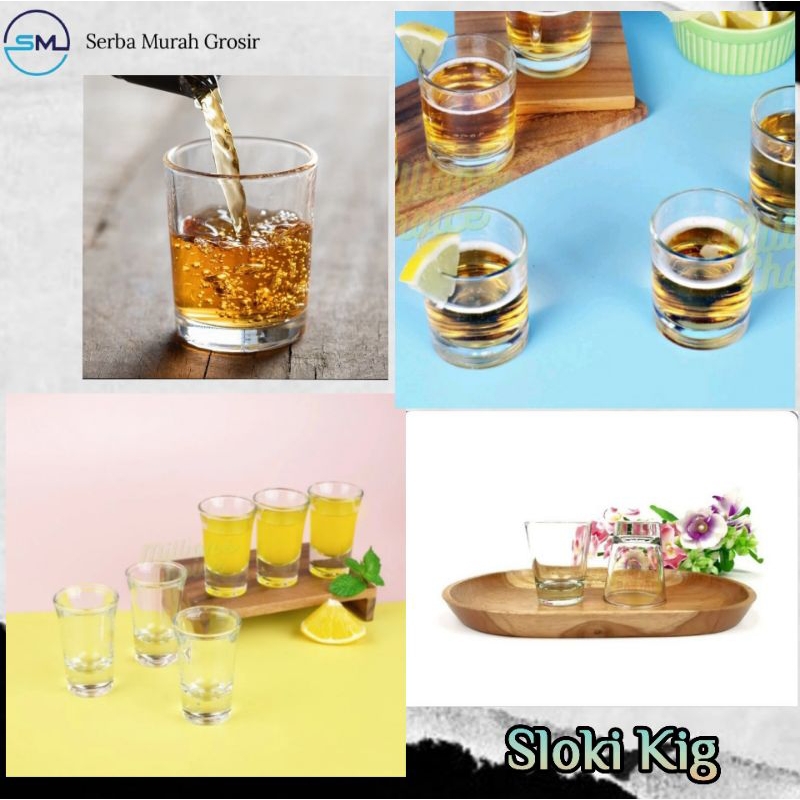 gelas Mini/Gelas Kecil Kaca/Gelas Minum Kecil/Gelas Arak/Sloki Bening Kaca
