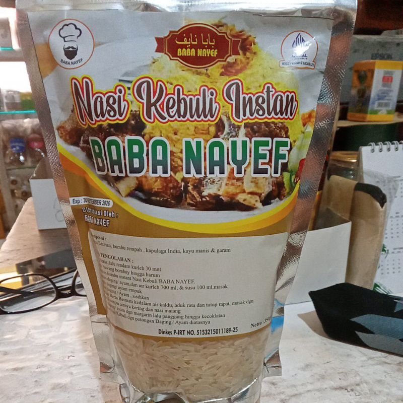 

NASI KEBULI INSTAN BABA NAYEF ISI BERAS 320 GRM BUMBU KEBULI 30 GRM