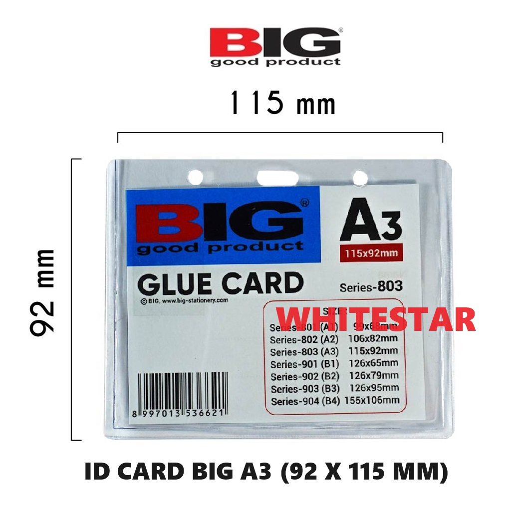 

id card mika big A3 (115x92 mm) - keplek name tag / glue card holder