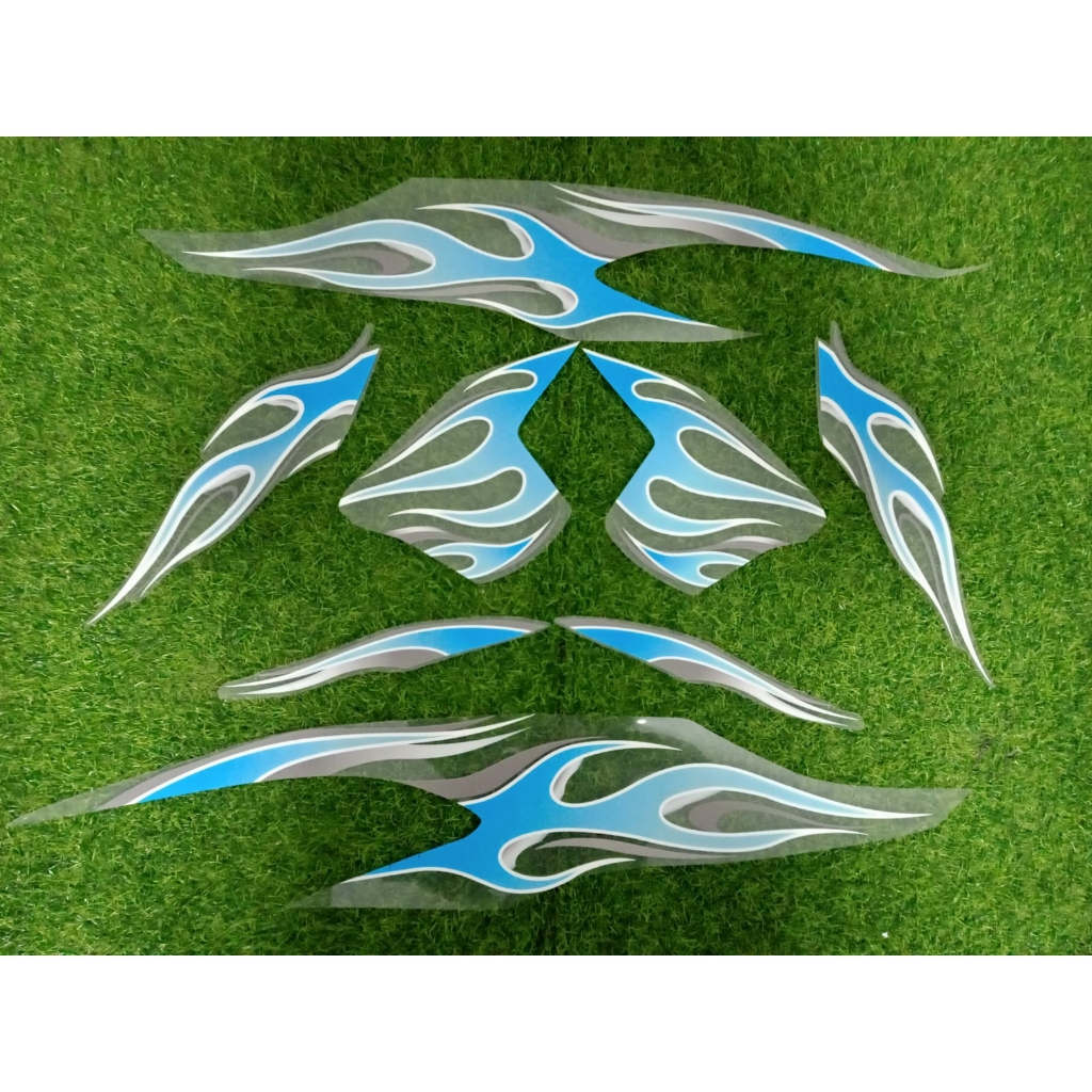 STRIPING STIKER VARIO NEW 125 150 TRANSPARAN API 2018-2021 BIRU