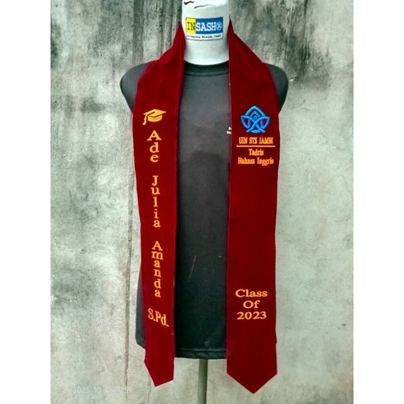 selempang wisuda jambi kalung, polos, lis pita, renda