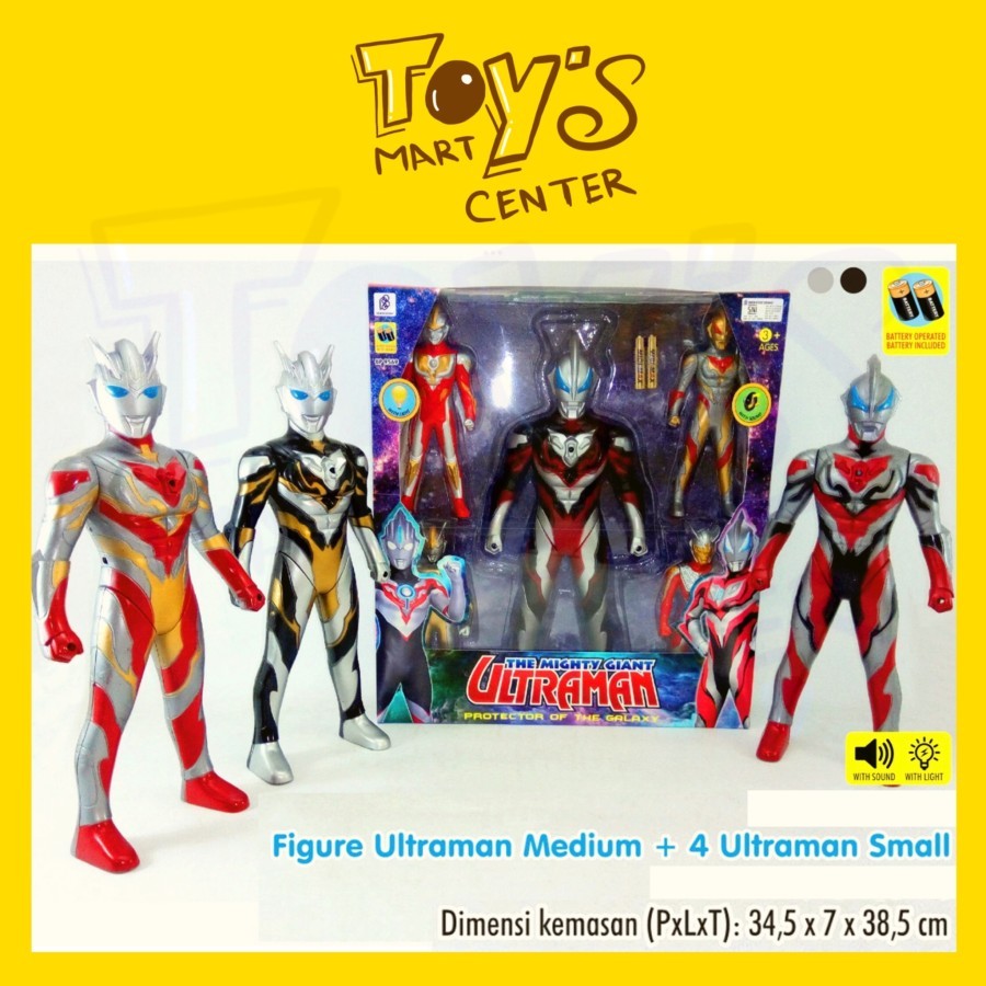 [ TOYSMART ] - Mainan robot baterai ultraman besar medium suara lampu