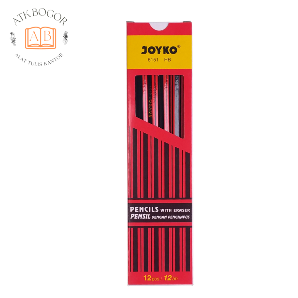 

Pensil HB Dengan Penghapus Joyko 6151 Pencil With Eraser - Isi 1 Pack / 12 Pcs