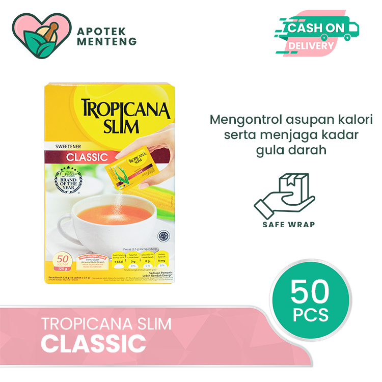 

Tropicana Slim Classic 50 Sachet - Pemanis Alami Rendah Kalori