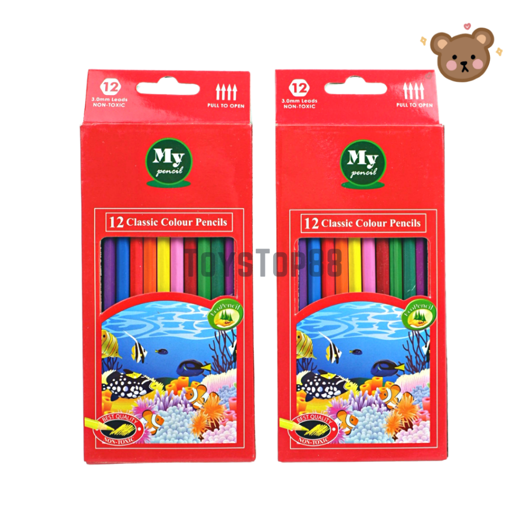 

Pensil 12 Warna Panjang MY PENCIL - Color Pencil Paper Box Classic - Coloring Set Anak Anak